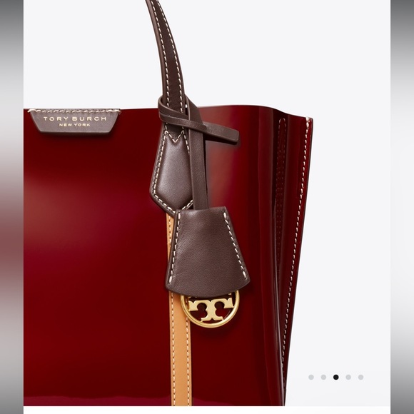 Sale NWT Tory Burch Small Perry Patent Triple Compartment Tote $448 - Picture 5 of 5